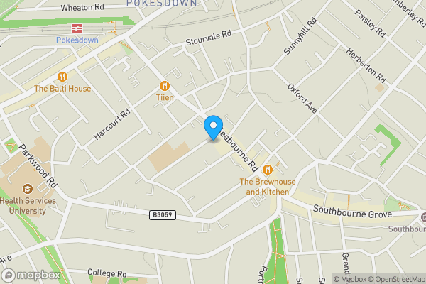 Map location for 47a Livingstone Road, Southbourne, BH5 2AS