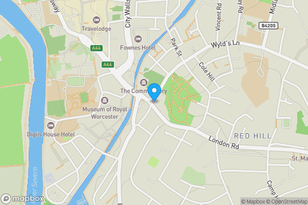 Map location for 115 Sidbury, Worcester, Worcestershire, WR5 2DH