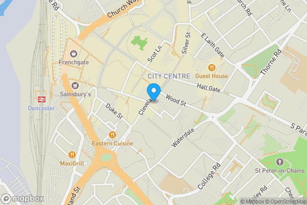 Map location for Apartment 204, Marquis House Apartments 21a, Cleveland Street, DONCASTER, South Yorkshire, DN1 3EH