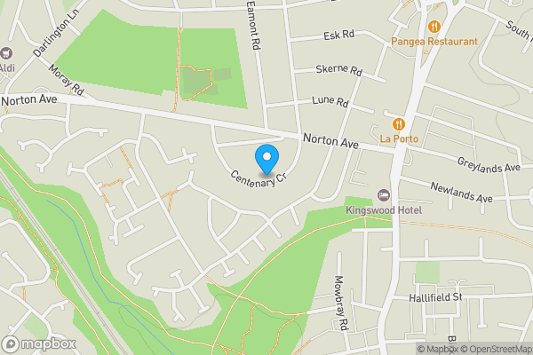 Map location for 21 Centenary Crescent, Stockton-on-Tees, Cleveland, TS20 2JL