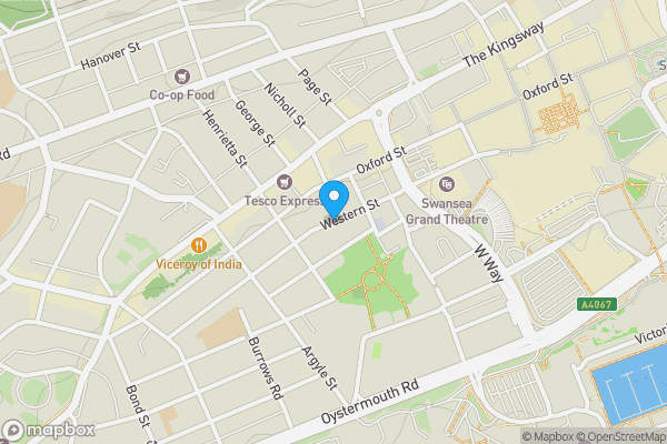 Map location for Western Street, SWANSEA, SA1 3JZ