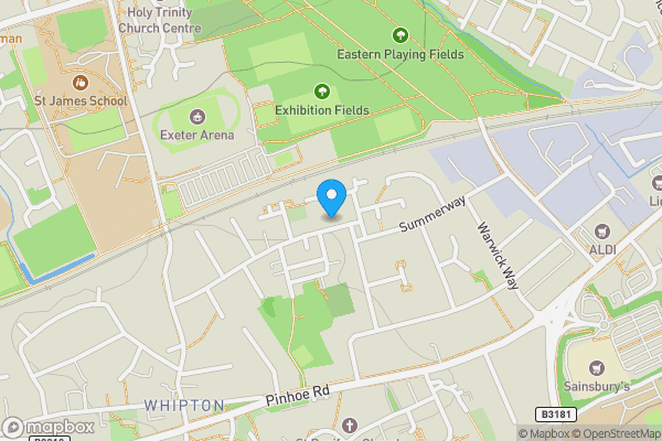 Map location for 55 Summerway, Devon, Exeter , EX4 8DH