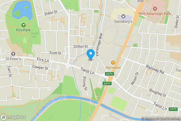 Map location for 13 Knowsley Street, Leigh, Greater Manchester WN7 4ER