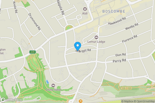 Map location for Argyll Road, BOURNEMOUTH, BH5 1EB