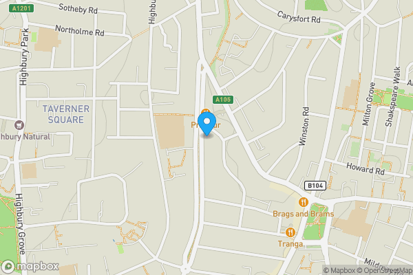 Map location for 2nd and 3rd Floor Flat C, 98, Petherton Road, LONDON, N5 2RG