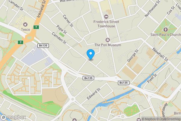 Map location for Flat 2, 48 Camden Street, Birmingham, B1 3DP
