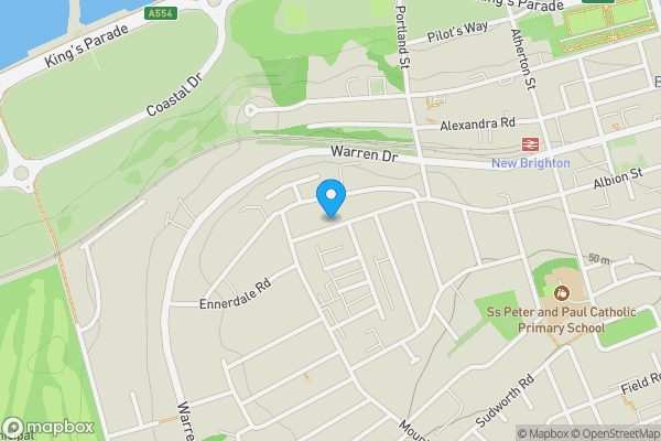 Map location for Flat 8, 22, Montpellier Crescent, WALLASEY, Merseyside, CH45 9AB