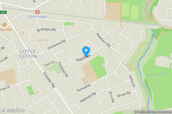 Map location for Maple Avenue, Ellesmere Port, Cheshire, CH66 3QU