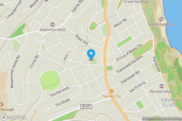 Map location for Royal Crescent, Scarborough, North Yorkshire, YO11 2RN