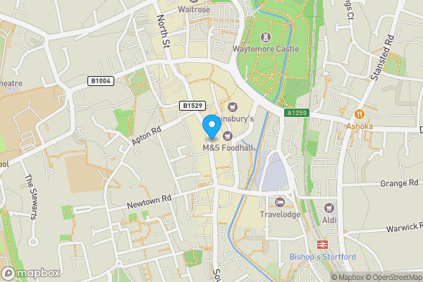 Map location for Oxfam, 15-17 South Street, Bishop's Stortford, Hertfordshire, CM23 3AB