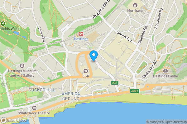 Map location for Havelock Place, Priory Quarter Havelock Road Hastings East Sussex TN34 1BG