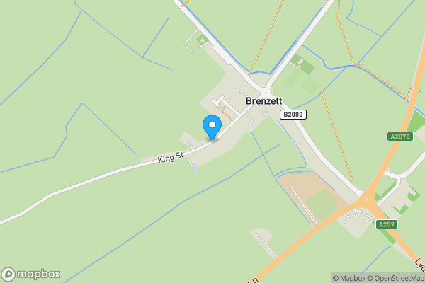 Map location for The Cottage, King Street, Brenzett, Romney Marsh, Kent, TN29 9UD