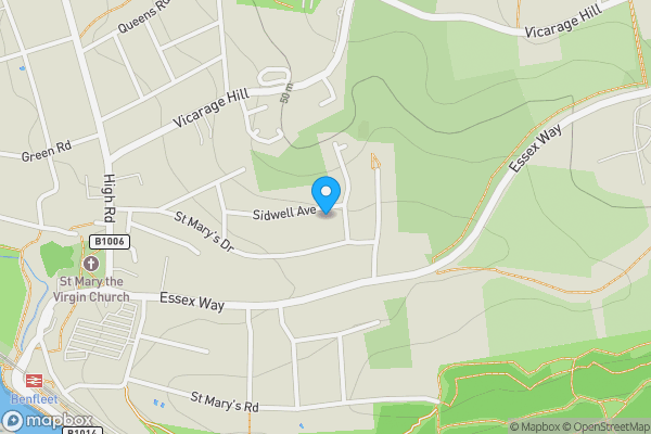 Map location for 50 Sidwell Avenue, Benfleet, Essex, SS7 1LF