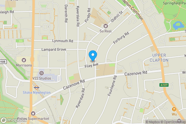 Map location for Second Floor, 83, Osbaldeston Road, Stoke Newington, London, N16 6NP