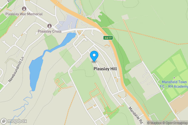 Map location for 18 Bagshaw Street, Pleasley, Mansfield, Nottinghamshire, NG19 7SD