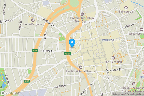 Map location for Yates, 19 to 21 Silver Street Halifax West Yorkshire HX1 1HS