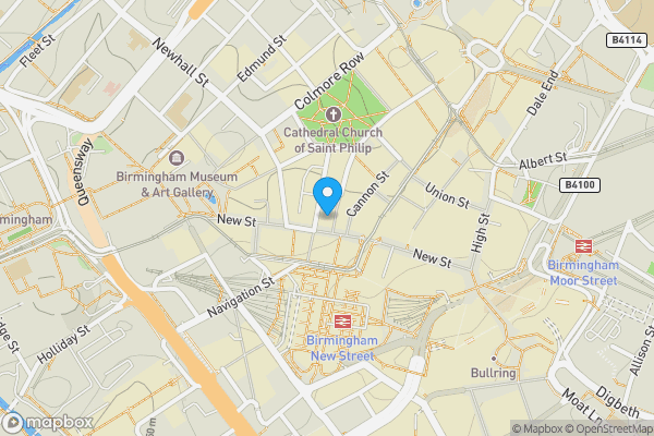 Map location for Apartment 44, Temple House, 24 Temple Street, Birmingham B2 5BG
