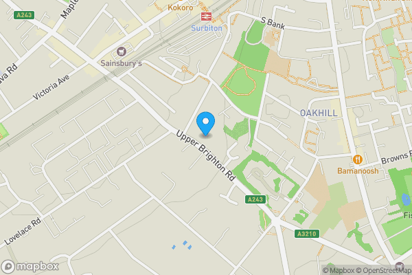 Map location for Flat 4, 5 Upper Brighton Road, Surbiton, Surrey, KT6 6LQ