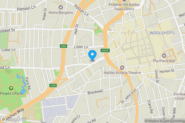 Map location for 38 Bull Green, Halifax, West Yorkshire, HX1 5AB
