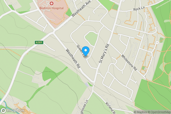 Map location for Queens Crescent, BODMIN, Cornwall, PL31 1QR
