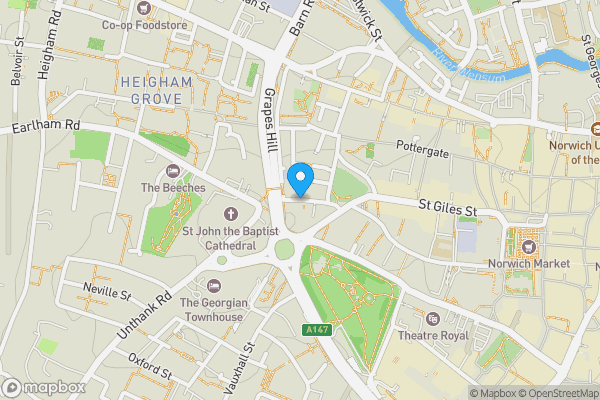 Map location for 94 Upper St Giles Street, Norwich, Norfolk, NR2 1LT