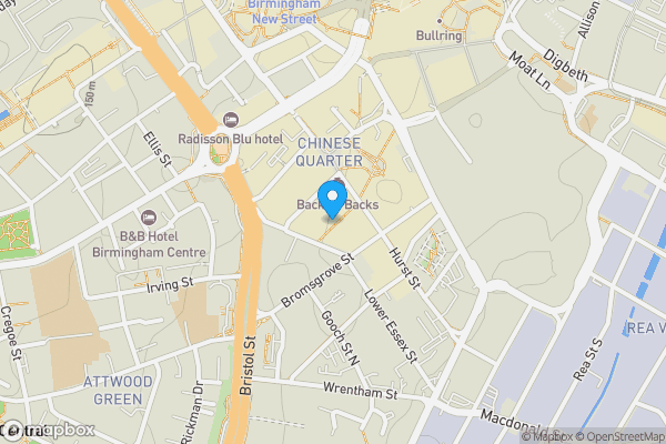 Map location for Southside, BIRMINGHAM, West Midlands, B5 4TH