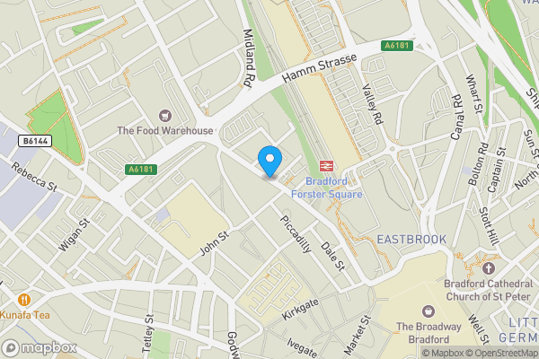 Map location for Units 1-4 Broadgate House, Manor Row, Bradford, West Yorkshire, BD1 4QQ