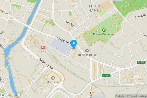 Map location for 4 Stracey Road, Norwich, Norfolk, NR1 1EZ