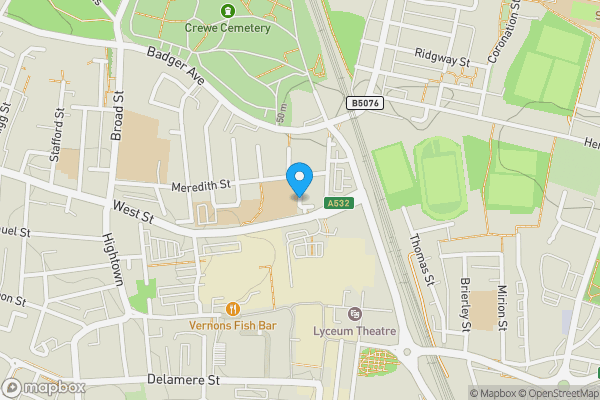 Map location for Land At Newton Street, Crewe, Cheshire CW1 2NE