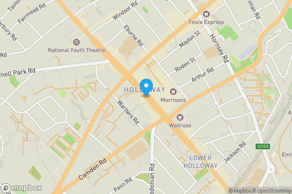 Map location for 223/225 Holloway Road, London, N7 8HG
