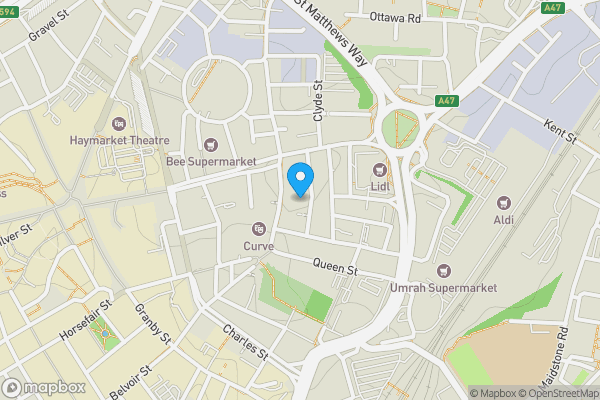 Map location for Apartment 121 Alexandra House, 47 Rutland Street, Leicester, Leicestershire, LE1 1SQ