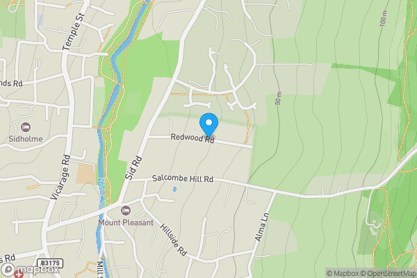 Map location for Land off Redwood Road, Sidmouth, EX10 9AB