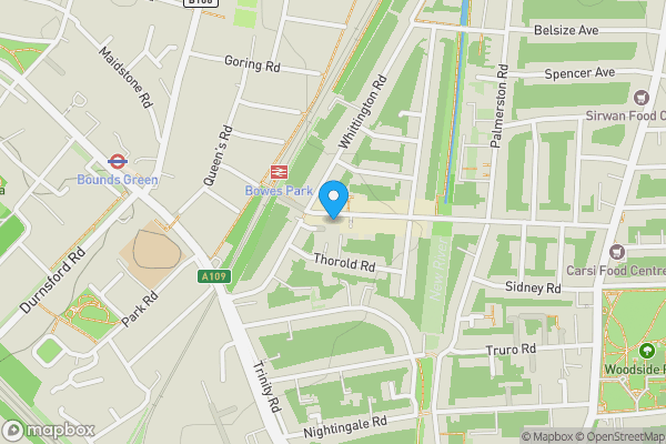 Map location for 125 Myddleton Road, Wood Green, London, N22 8NG