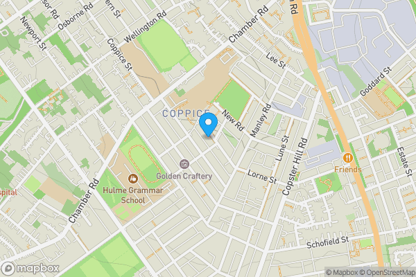 Map location for 64 Langham Road, Oldham, OL8 1AX