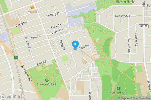 Map location for East Road, MANCHESTER, Lancashire, M12 5GY