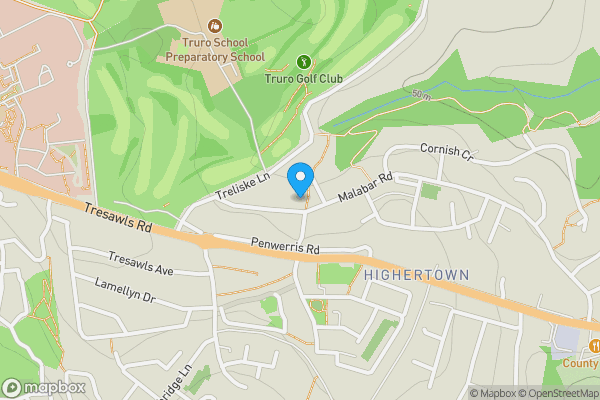 Map location for 35 Trevean Road, Truro, Cornwall, TR1 3QP