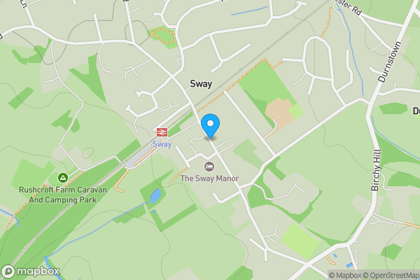 Map location for Land Behind 1 Smythe Gardens, Station Road, Sway, Hampshire, SO41 6BF