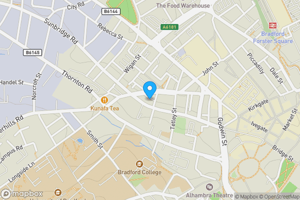 Map location for Flat 1, 130 Sunbridge Road, Bradford, Bradford, BD1 2PF
