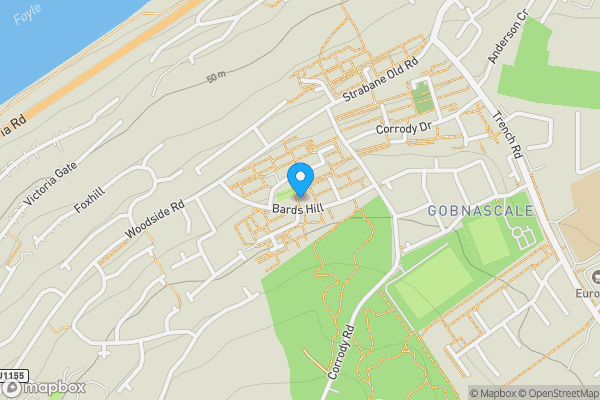 Map location for 23 Bards Hill, Waterside, Londonderry, BT47 2DR