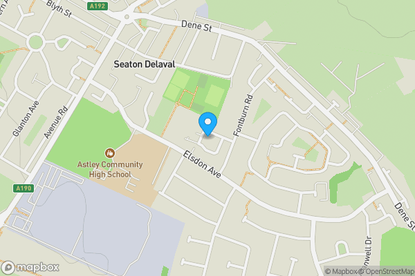 Map location for Flat 43 Kearsley Close Seaton Delaval, Whitley Bay, Tyne And Wear, NE25 0BL