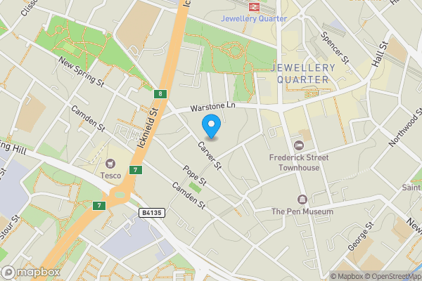 Map location for Apartment 28 The Foundry 83-86, Birmingham, West Midlands, B1 3AY