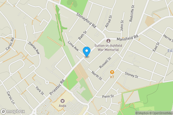 Map location for 20 Priestsic Road, Sutton-In-Ashfield, Nottinghamshire, NG17 4EB