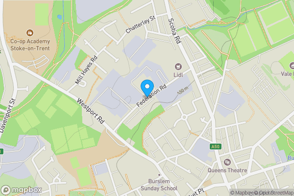 Map location for Federation Road, STOKE-ON-TRENT, Staffordshire, ST6 4HX