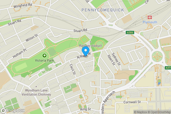 Map location for GF & FF Maisonette, 213 North Road West, Stonehouse, Plymouth, PL1 5DG