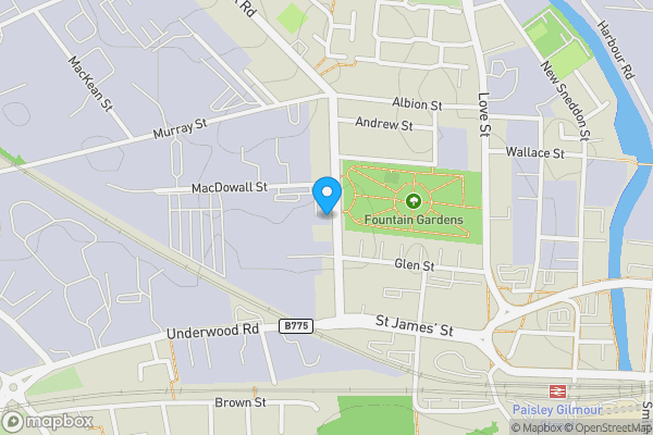 Map location for 25 Caledonia Street LET HMO, Paisley, PA3 2JD