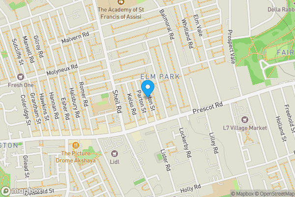 Map location for 26 Hinton Street, Fairfield, Liverpool L6 3AP