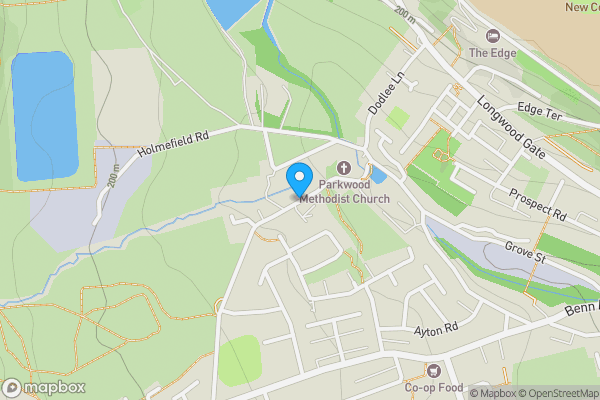 Map location for Land Lying to the North West of Parkwood Road, Longwood, Huddersfield, HD3 4TG