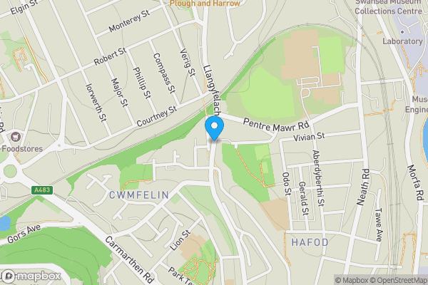 Map location for Llangyfelach Road, SWANSEA, SA5