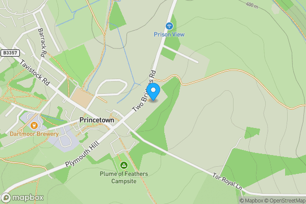 Map location for 8 Oakery Crescent, Princetown, Yelverton, PL20 6QR