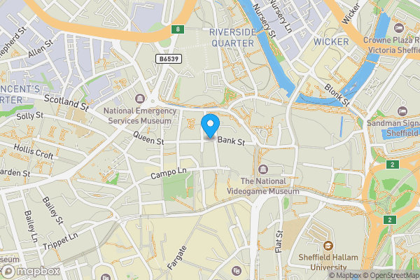 Map location for Bank Street, Sheffield, South Yorkshire, S1 2PH